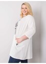 Fashionhunters Oversize halenka v ecru barvě s kamínky