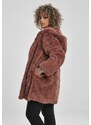 Dámský kabát Urban Classics Ladies Hooded Teddy Coat - starorůžový