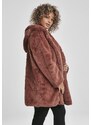 Dámský kabát Urban Classics Ladies Hooded Teddy Coat - starorůžový