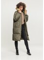 Dámský kabát Urban Classics Ladies Oversize Faux Fur Puffer Coat - olivový