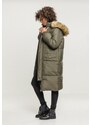 Dámský kabát Urban Classics Ladies Oversize Faux Fur Puffer Coat - olivový