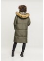 Dámský kabát Urban Classics Ladies Oversize Faux Fur Puffer Coat - olivový