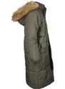 Dámský kabát Urban Classics Ladies Oversize Faux Fur Puffer Coat - olivový