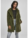 Dámský kabát Urban Classics Ladies Oversized Sherpa Coat - olivový