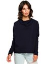 model 18001901 Oversized top s výstřihem do V na zádech tmavě modrý - BeWear