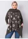 Fashionhunters Tmavě khaki mikina plus size velikosti od Aina