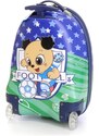 Dětský kufr s batohem T-class 3471 , 25l + 15l (fotbal-modrozelená)