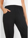 bonprix Žerzejové kalhoty s gumovým průvlekem na nohavicích a pohodlnou pasovkou Černá