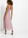 bonprix Šifónové šaty s pajetkovou výšivkou Růžová