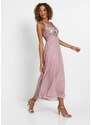 bonprix Šifónové šaty s pajetkovou výšivkou Růžová