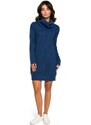 Dámské svetrové šaty BK010 tm. modrá - Bewear