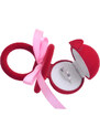 JKBOX Sametová krabička Červený Dudlík s mašlí na prsten nebo náušnice pecky IK025