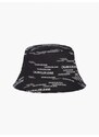 Calvin Klein Jeans pánský černý klobouk s nápisy AOP URBAN BUCKET