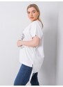 Fashionhunters Oversized bílá halenka s krystaly