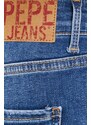 Džínové šortky Pepe Jeans dámské, hladké, high waist