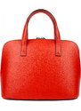 PIERRE CARDIN Francouzská kožená kabelka Chantal Medium Červená