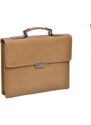 Kabelky od Hraběnky Kožená ručně šitá pánská aktovka SIDON - česká výroba; béžová