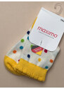 Maximo Dívčí ponožky bílé s barevnými puntíčky