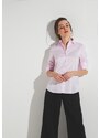Dámská růžová neprosvítající košile s dlouhým rukávem ETERNA Regular rypsový kepr 100% bavlna NON IRON