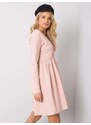 RUE PARIS Pudrové dámské šaty -pink Pudrová