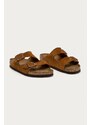 Kožené pantofle Birkenstock Arizona pánské, hnědá barva, 1009526