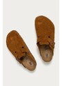 Kožené pantofle Birkenstock Boston pánské, hnědá barva, 1009542