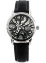 Slava Time Dámské černé hodinky ve stříbrném pouzdře s retro ciferníkem SLAVA 10081