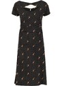 Letní šaty s krátkým rukávem černé Blutsgeschwister Dots of desert