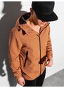 Ombre Clothing Pánská přechodná bunda s kapucí - camel V5 OM-JANP-22FW-005