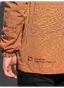 Ombre Clothing Pánská přechodná bunda s kapucí - camel V5 OM-JANP-22FW-005