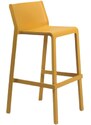 Nardi Hořčicově žlutá plastová barová židle Trill 76 cm