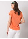 Fashionhunters Oranžové tričko s barevným potiskem