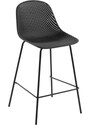 Tmavě šedá plastová barová židle Kave Home Quinby 75 cm