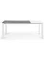 Antracitově šedý keramický rozkládací jídelní stůl Kave Home Axis II. 140/200 x 90 cm, bílá podnož
