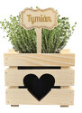 AMADEA Dřevěný zápich - cedulka na bylinky Tymián, výška 20 cm, český výrobek