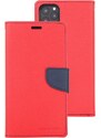 Pouzdro na iPhone 12 / 12 Pro - Mercury, Fancy Diary Red/Navy