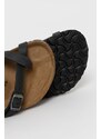 Kožené pantofle Birkenstock dámské, černá barva, na plochém podpatku, 171481-Schwarz