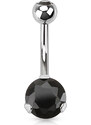 Atreya Ocelový piercing do pupíku se vsazeným kulatým krystalem