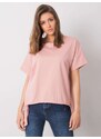 Fashionhunters Růžové tričko Alena RUE PARIS