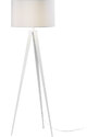 Bílá bavlněná stojací lampa Kave Home Iguazu 157 cm