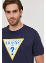 Tričko Guess pánské, tmavomodrá barva, s potiskem