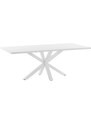Bílý jídelní stůl Kave Home Argo 200 x 100 cm s bílou kovovou podnoží