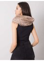 Fashionhunters Tmavě béžový puntíkovaný šátek s aplikací