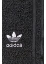 Kraťasy adidas Originals H18836 dámské, černá barva, hladké, high waist, H18836-BLACK