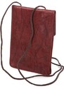 Bag Street Kožené pouzdro na doklady se šňůrkou na krk červeno hnědé 5401C