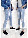 Gourd jeans Světlé trhané džíny GD6751-Y