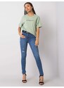 RUE PARIS MODRÉ DÁMSKÉ SKINNY DŽÍNY -BLUE Denim vzor