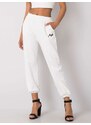 Fashionhunters Białe spodnie dresowe Richelle