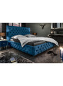 Moebel Living Modrá sametová postel Vivian 160 x 200 cm