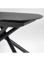 Černý mramorový rozkládací jídelní stůl Kave Home Yodalia 130/190 x 100 cm
